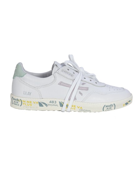 Shop PREMIATA  Scarpe: Premiata sneakers CLAYD var. 6351 in pelle con inserti in camoscio.
Linguetta elastica che consente di essere indossata anche senza stringhe.
Logo laterale tono su tono.
Patch posteriore a contrasto.
Composizione tomaia: 100% pelle.
Composione suola: 100% gomma.
Composizione fodera: 100% pelle di capra.
Fabbricato in Vietnam.. CLAYD-6354